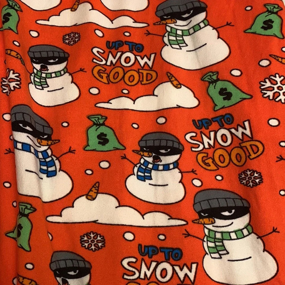 Main and Local Unisex Christmas lounge Pants Up to Snow Good Funny Robber NEW XL - Picture 3 of 3